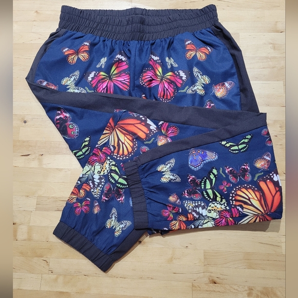 Terez Navy butterfly print soft pants Size Medium - Picture 11 of 14